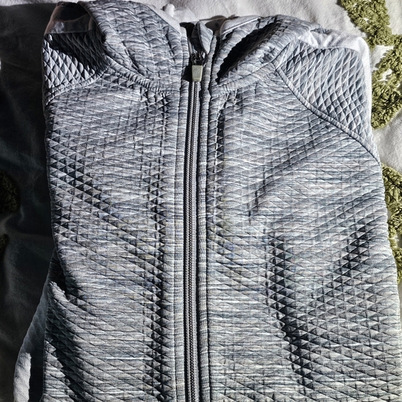 Athleta Gray and White Zip Up Hoodie Jacket Small EUC - Picture 7 of 15
